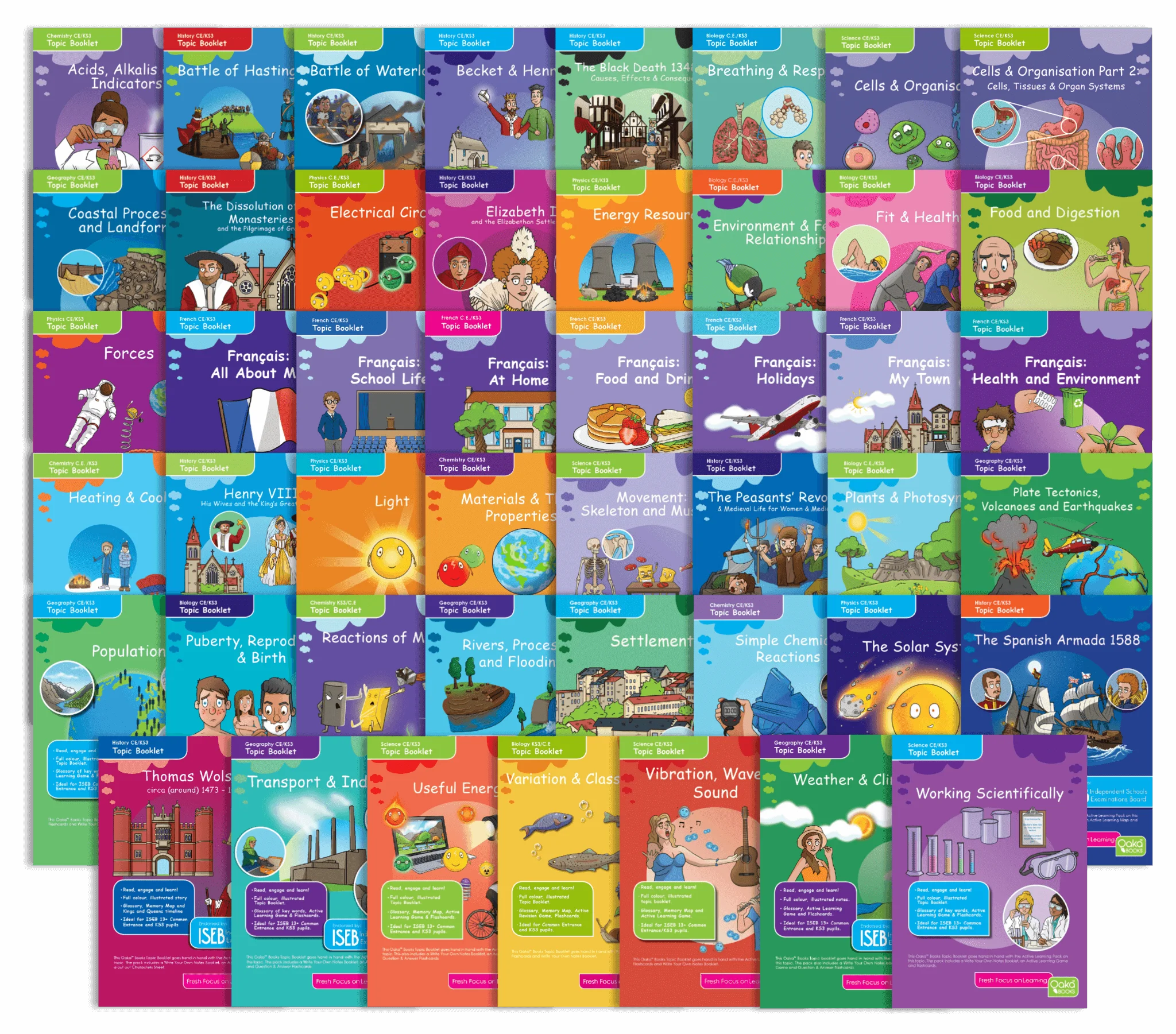 CE/KS3 Revision Bundle - 49 KS3/CE Topic Packs for key revision facts PLUS a free 12 month Oaka E-books subscription