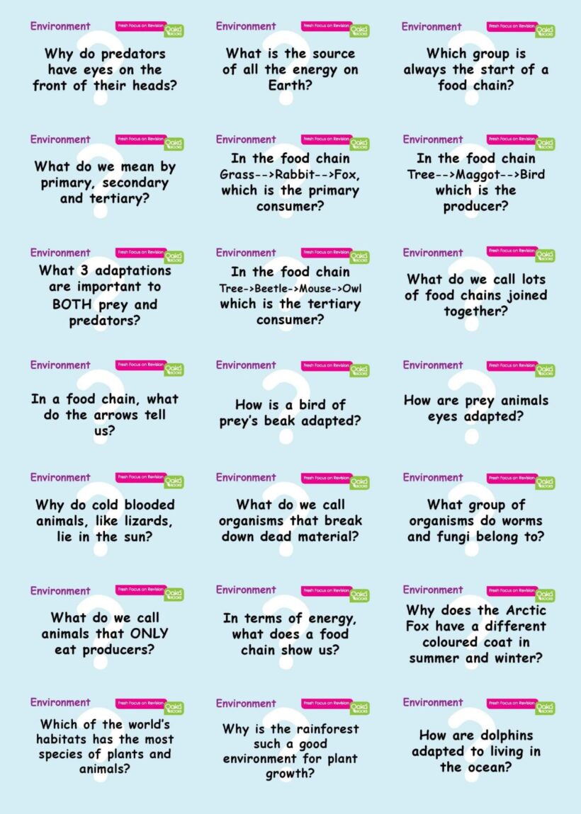 Common Entrance KS3 Science Revision Flashcards