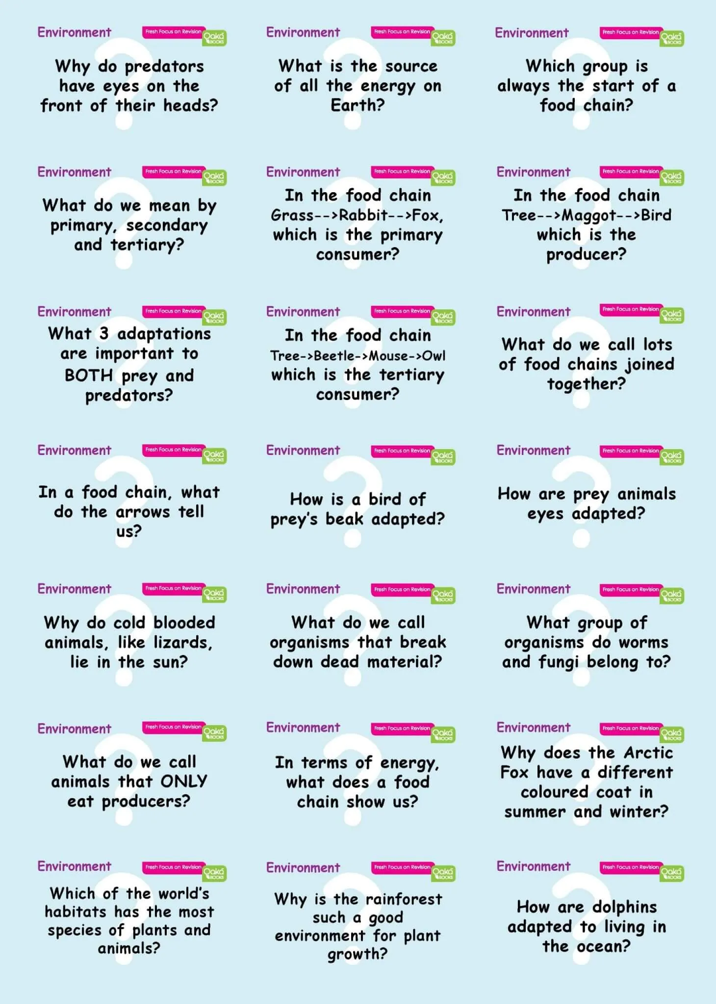 Common Entrance KS3 Science Revision Flashcards