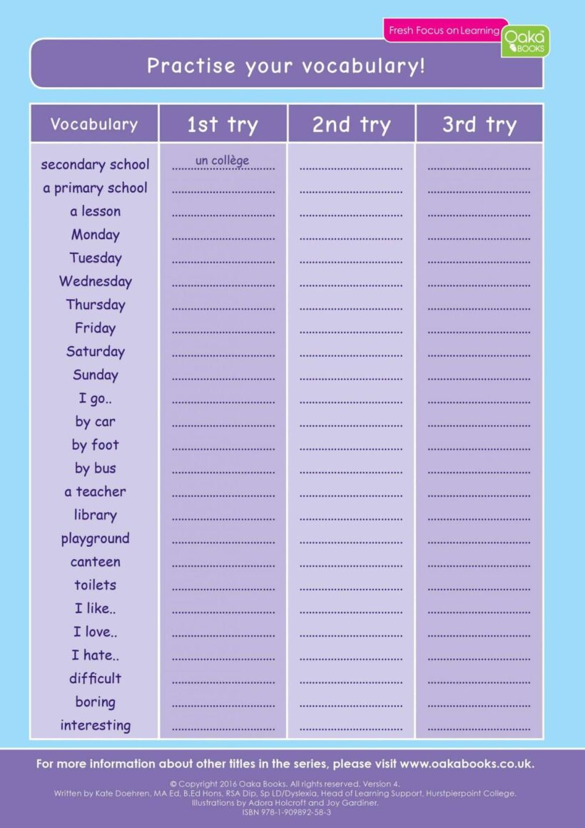CE/KS3 French: School Life