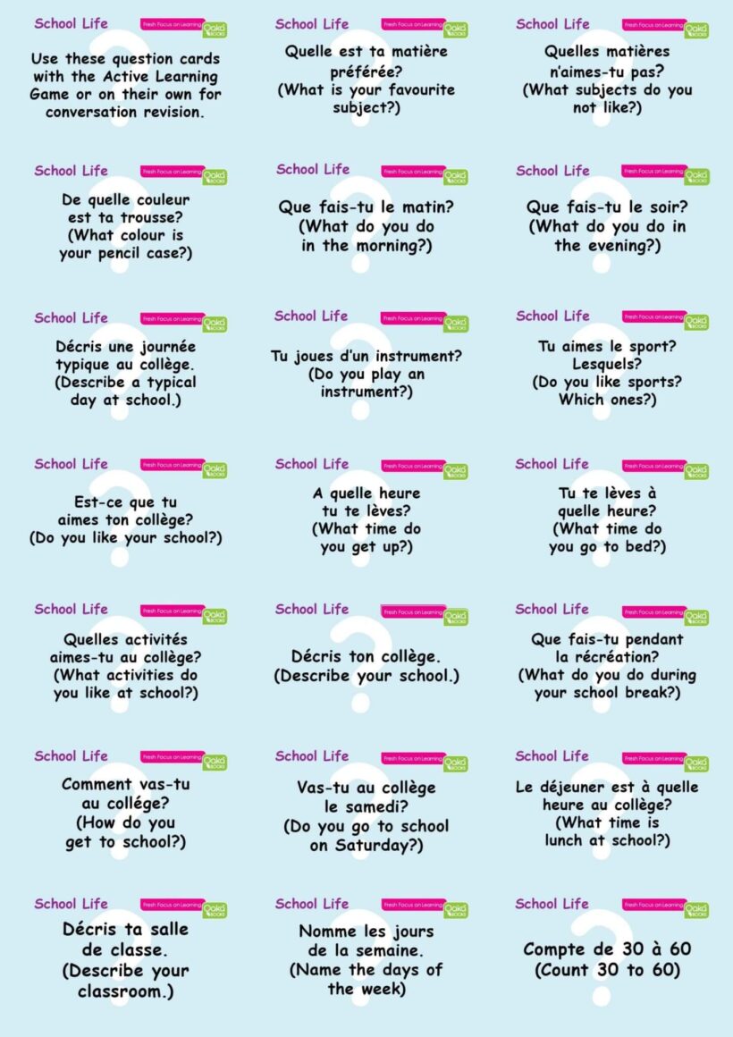 CE/KS3 French: School Life