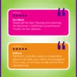 Customer reviews praising a children’s learning game as fun, colourful and easy to understand